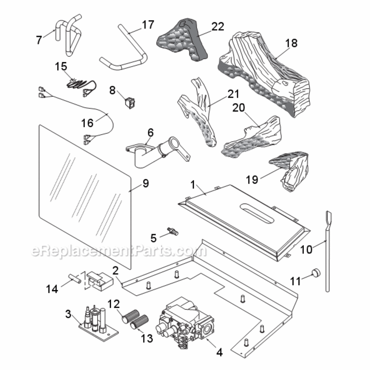 Natural Gas Csdv30Nv And Propane Csdv30Pv Parts Diagram and Parts List for CSDV30  Monessen Heating Stove