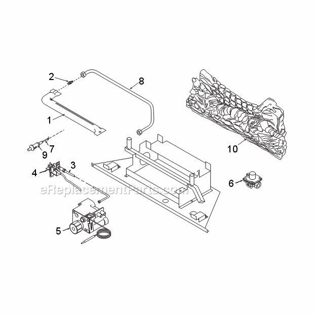 Natural Gas Dbx24Ntc And Propane Dbx24Ptc T-Stat Burner Diagram and Parts List for DBX24C  Monessen Fireplace & Insert