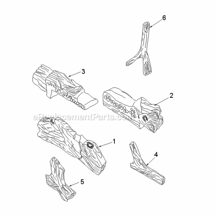 Deb30 Logs Diagram and Parts List for DEB30  Monessen Heating Stove