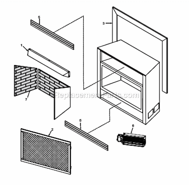 Firebox Diagram and Parts List for DFS42 PVC Monessen Fireplace & Insert