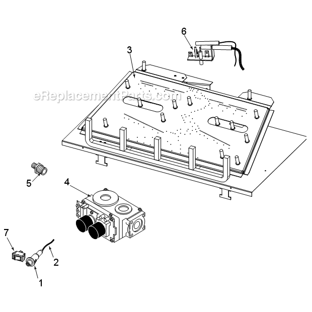 Natural Gas Dis33N And Propane Dis33P Burner Assembly Diagram and Parts List for DIS33G  Monessen Fireplace & Insert