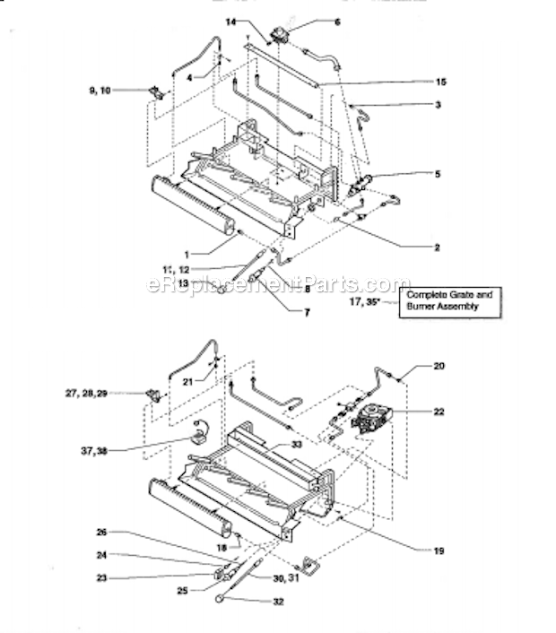 Page A Diagram and Parts List for DVB20 PV Monessen Fireplace & Insert