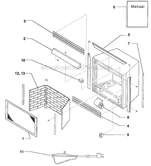 Propane Fireplace Control Diagram and Parts List for DZ36NT  Monessen Fireplace & Insert
