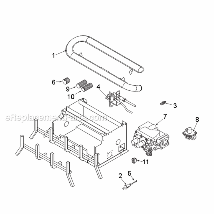 Natural Gas Eyf18Nv And Propane Millivolt Eyf18Pv Control Diagram and Parts List for EYF18  Monessen Heating Stove