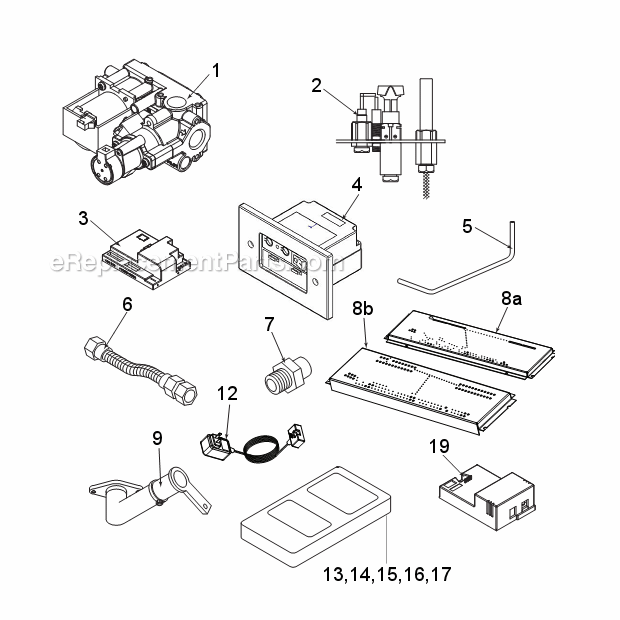 Natural Gas Hbdv300Nsc7 And Propane Hbdv300Psc7 Signature Command System Diagram and Parts List for HBDV300 HBDV7 Series Monessen Fireplace & Insert
