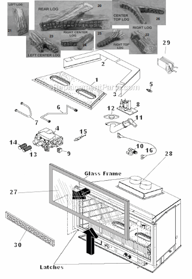 Millivolt Control Diagram and Parts List for IDV490C  Monessen Fireplace & Insert