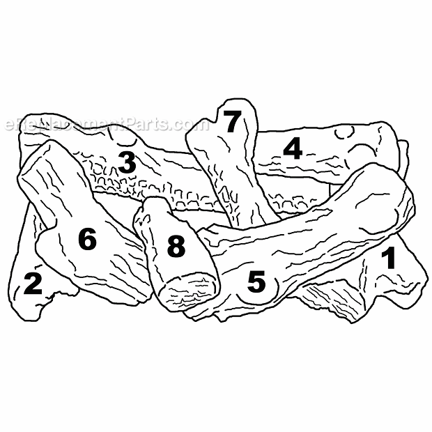 Kstdv500 Logs Diagram and Parts List for KSTDV500 Series KSTDV Monessen Fireplace & Insert