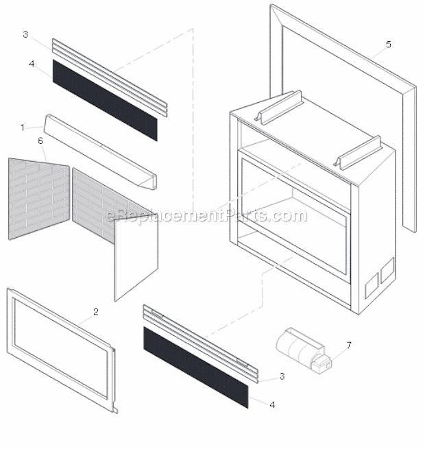 Page B Diagram and Parts List for MCFS36 Natural Monessen Fireplace & Insert