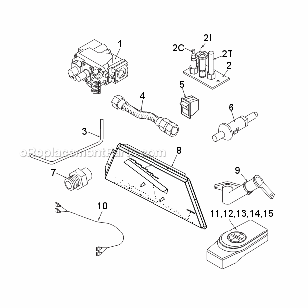 Natural Gas Mldv500Nv And Propane Mldv500Pv Standing Pilot - Millivolt Control Diagram and Parts List for MLDV500  Monessen Fireplace & Insert