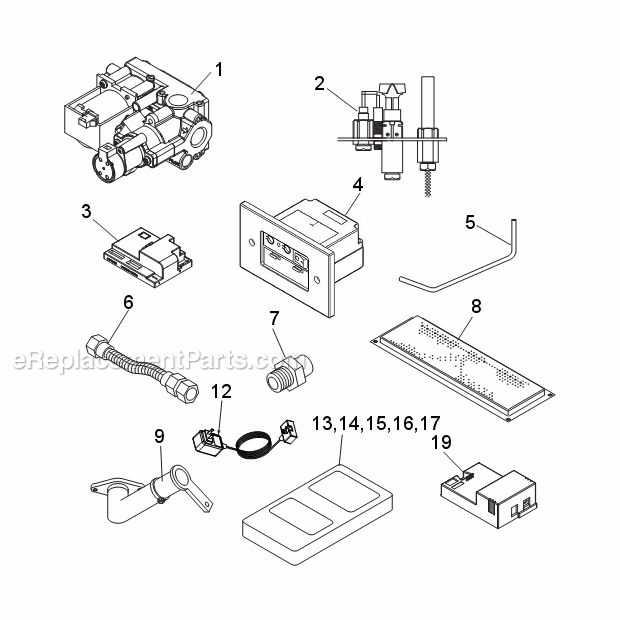 Natural Gas Mldv500Ns And Propane Mldv500Ps Signature Command System Diagram and Parts List for MLDV500  Monessen Fireplace & Insert