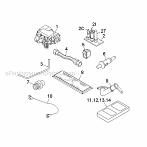 Natural Gas Bdv300Nv7 And Propane Bdv300Pv7 Standing Pilot - Millivolt Control Diagram and Parts List for BDV300  Monessen Fireplace & Insert