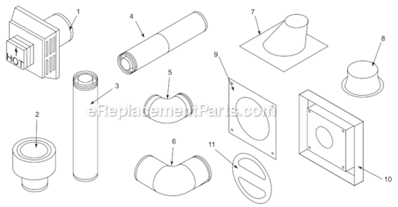 Part Location Diagram of BHRTK Monessen Horizontal Square Termination Cap