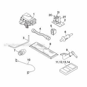 Natural Gas Bldv400Nv7 And Propane Bldv400Pv7 Standing Pilot - Millivolt Control Diagram and Parts List for BLDV400 BLDV7 Series Monessen Fireplace & Insert