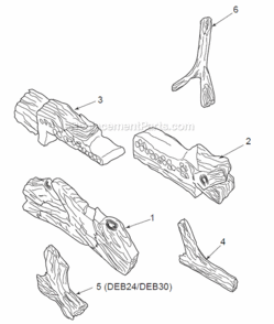 Deb24 Logs Diagram and Parts List for DEB24  Monessen Heating Stove