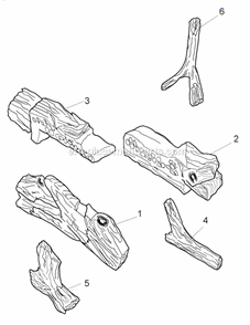 Logs Diagram and Parts List for DFS36NVA  Monessen Fireplace & Insert