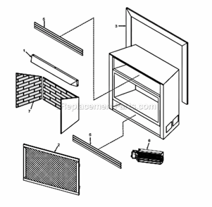 Firebox Diagram and Parts List for DFS42 PVC Monessen Fireplace & Insert