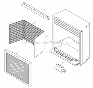 Cabinet Accessories Diagram and Parts List for DFX32NV  Monessen Fireplace & Insert