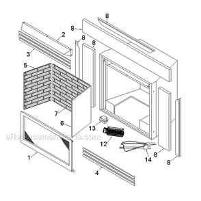 Part Location Diagram of DIFACESM Monessen 33" X 43" Black Face Plate Kit