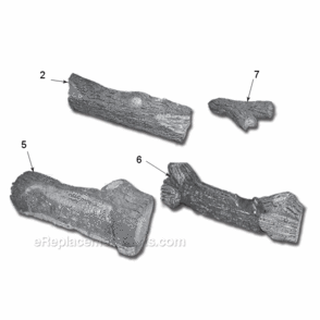 Eyf18-R Logs Diagram and Parts List for EYF18  Monessen Heating Stove