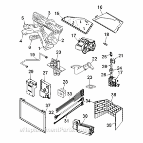 Part Location Diagram of 80D0009 Majestic Wire Ac Module - Natural Gas