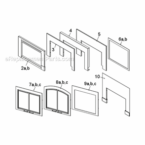 Part Location Diagram of ICF30R2DSB Monessen Rectangular Double Door - Satin Black