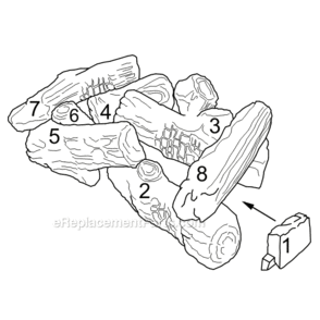 Bo24-R And Bo24-F Berkeley Oak Refractory Logs Diagram and Parts List for NB24  Monessen Heating Stove
