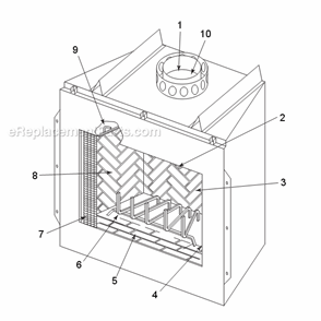 Part Location Diagram of 87D0082 Majestic Firebrick, Right Side Assembly - Gray Brick