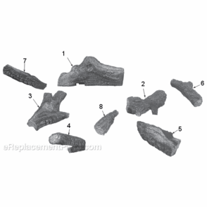 Duzy V Log Series Diagram and Parts List for VDY24/18  Monessen Heating Stove