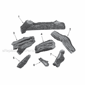 Vwfod30 Weathered Pine Logs Diagram and Parts List for VWFOD30  Monessen Fireplace & Stove