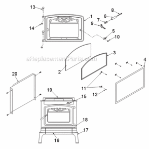Part Location Diagram of S31141 Majestic Glass And Gasket