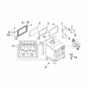 Page A Diagram and Parts List for WR244  Monessen Heating Stove