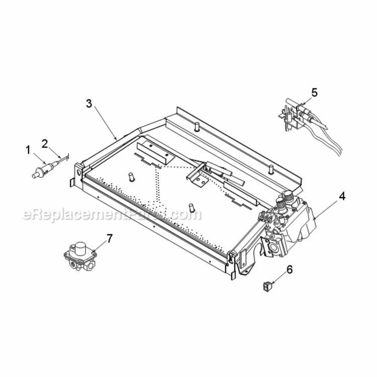Nb18Mv Natural Gas And Propane Millivolt Burner Assembly Diagram and Parts List for NB18  Monessen Heating Stove