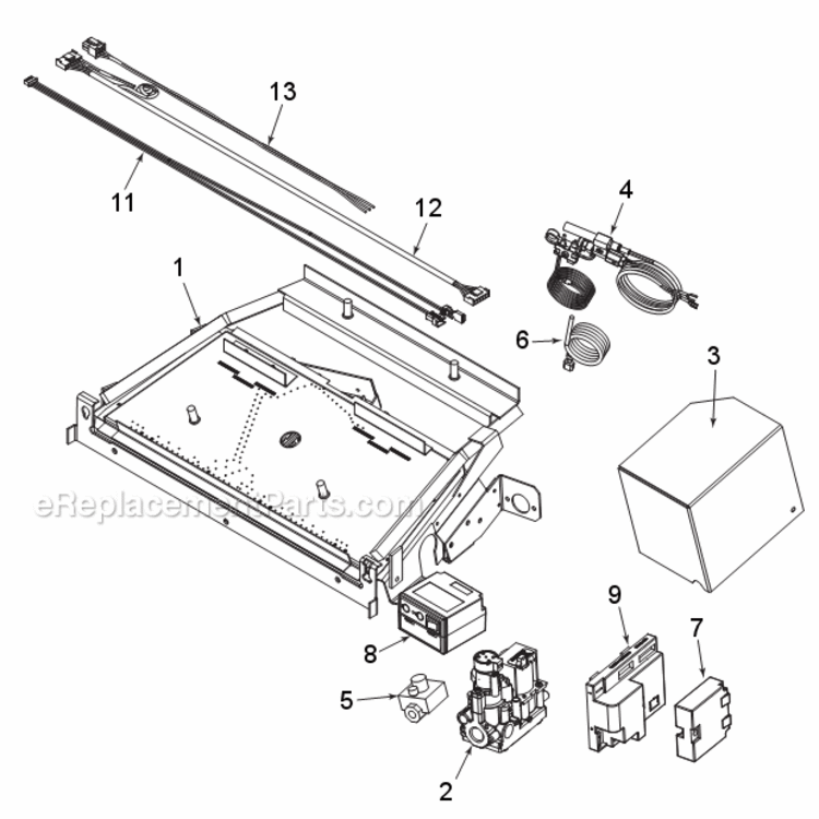 Nb24Sc Natural Gas And Propane Signature Command Burner Assembly Diagram and Parts List for NB24  Monessen Heating Stove