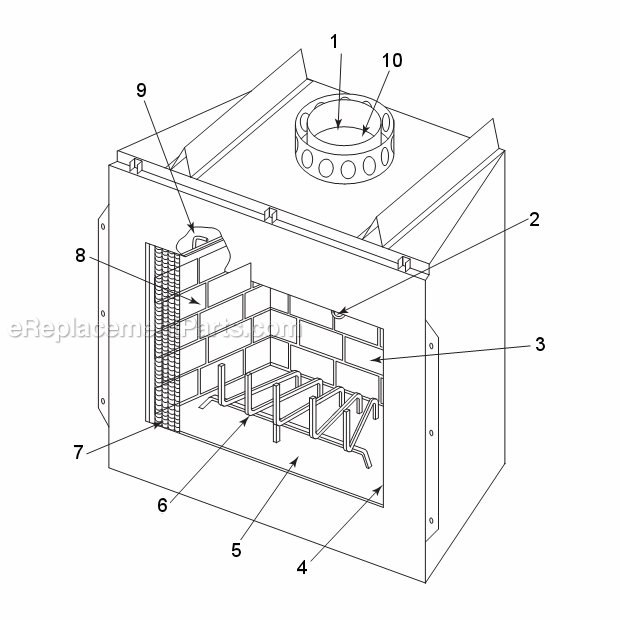 Page A Diagram and Parts List for SB38  Monessen Fireplace & Insert