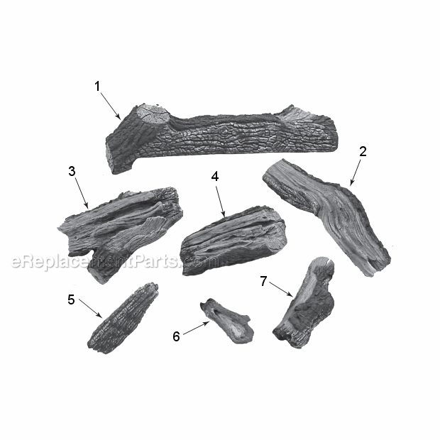 Vwfod30 Weathered Pine Logs Diagram and Parts List for VWFOD30  Monessen Fireplace & Stove