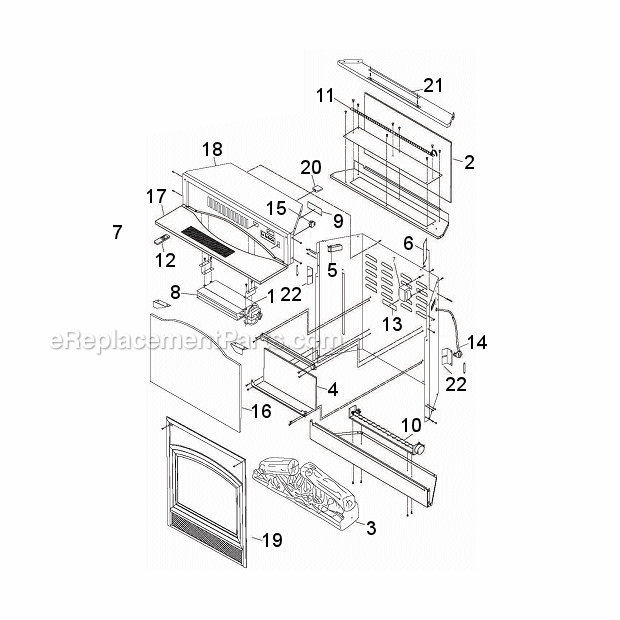 Page A Diagram and Parts List for WEF33  Monessen Fireplace & Insert
