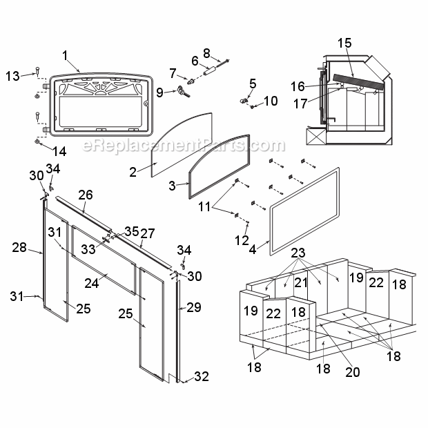 Page A Diagram and Parts List for WR2500X02  Monessen Fireplace & Insert