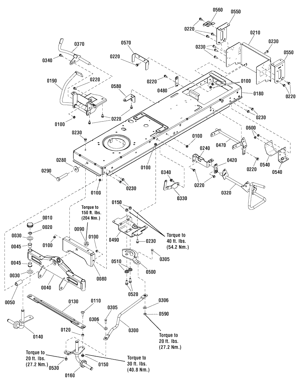 Frame Group Diagram and Parts List for EMT125380 (2690936)(2011) Murray Lawn Tractor