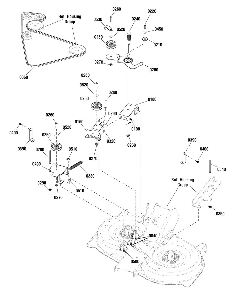 38-Inch Mower Deck - Clutch Group (885454b) Diagram and Parts List for EMT16538RD (2690927)(2011) Murray Lawn Tractor