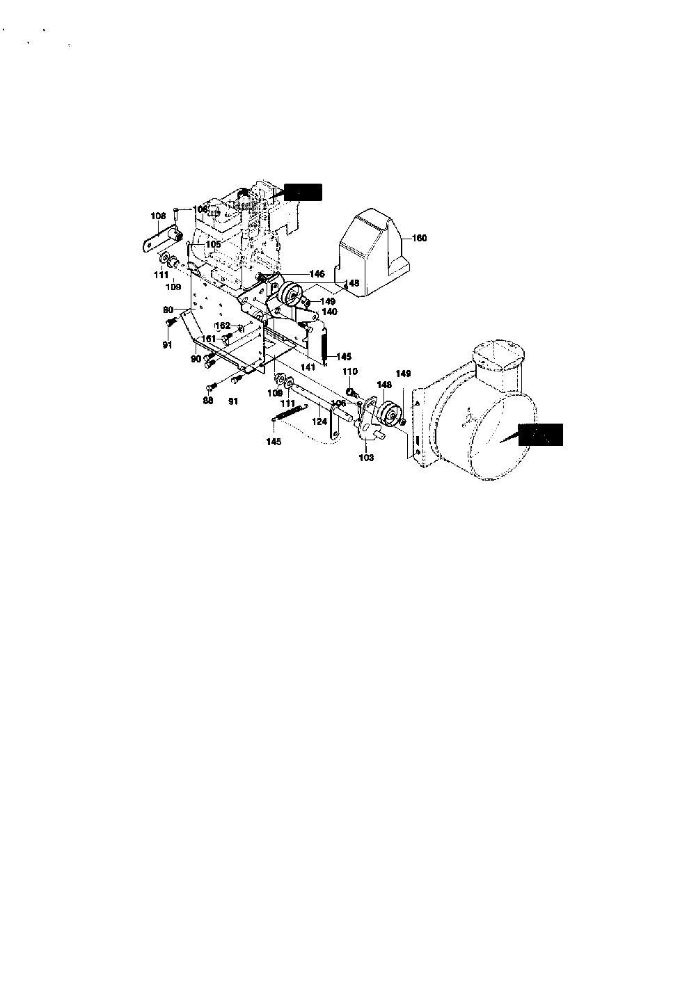 Frame components Diagram and Parts List for 629104X6A  Murray Snow Blower