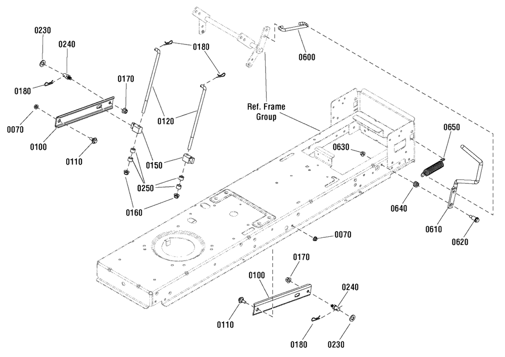 Lift Group Diagram and Parts List for EMT125380 (2690936)(2011) Murray Lawn Tractor