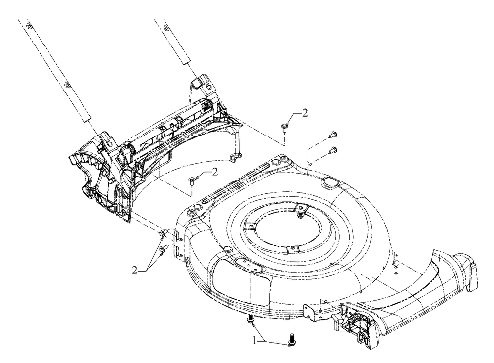 Deck Hardware Diagram and Parts List for 11A-A0BV758 2019 Murray Lawn Mower