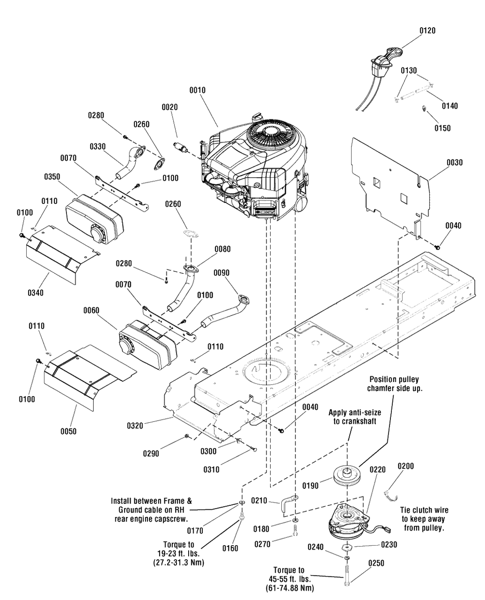 Engine Group - 17.5hp, 19.5hp And 24hp Diagram and Parts List for MT175420H (2690928)(2011) Murray Lawn Tractor
