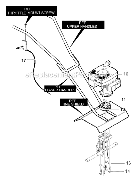 Page A Diagram and Parts List for 11052X4D  Murray Cultivator