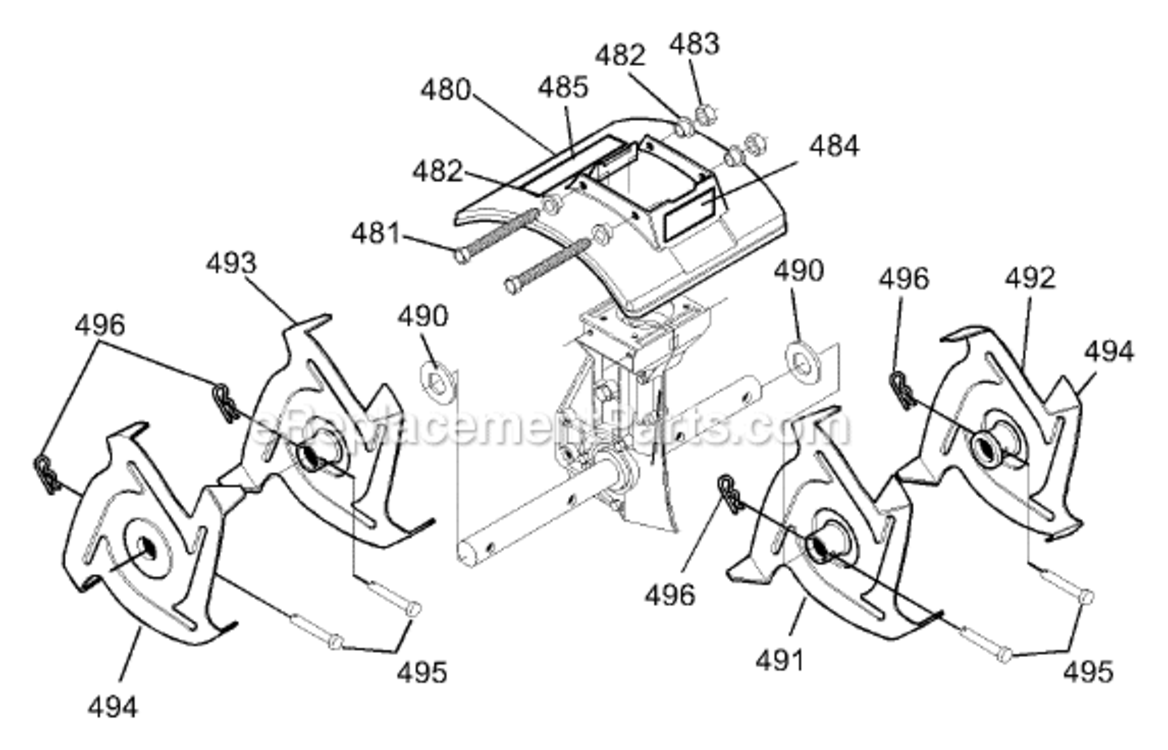 Page C Diagram and Parts List for 11052X4D  Murray Cultivator