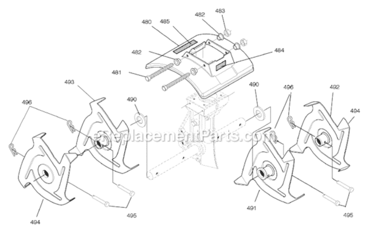 Page D Diagram and Parts List for 11052X4NB  Murray Cultivator