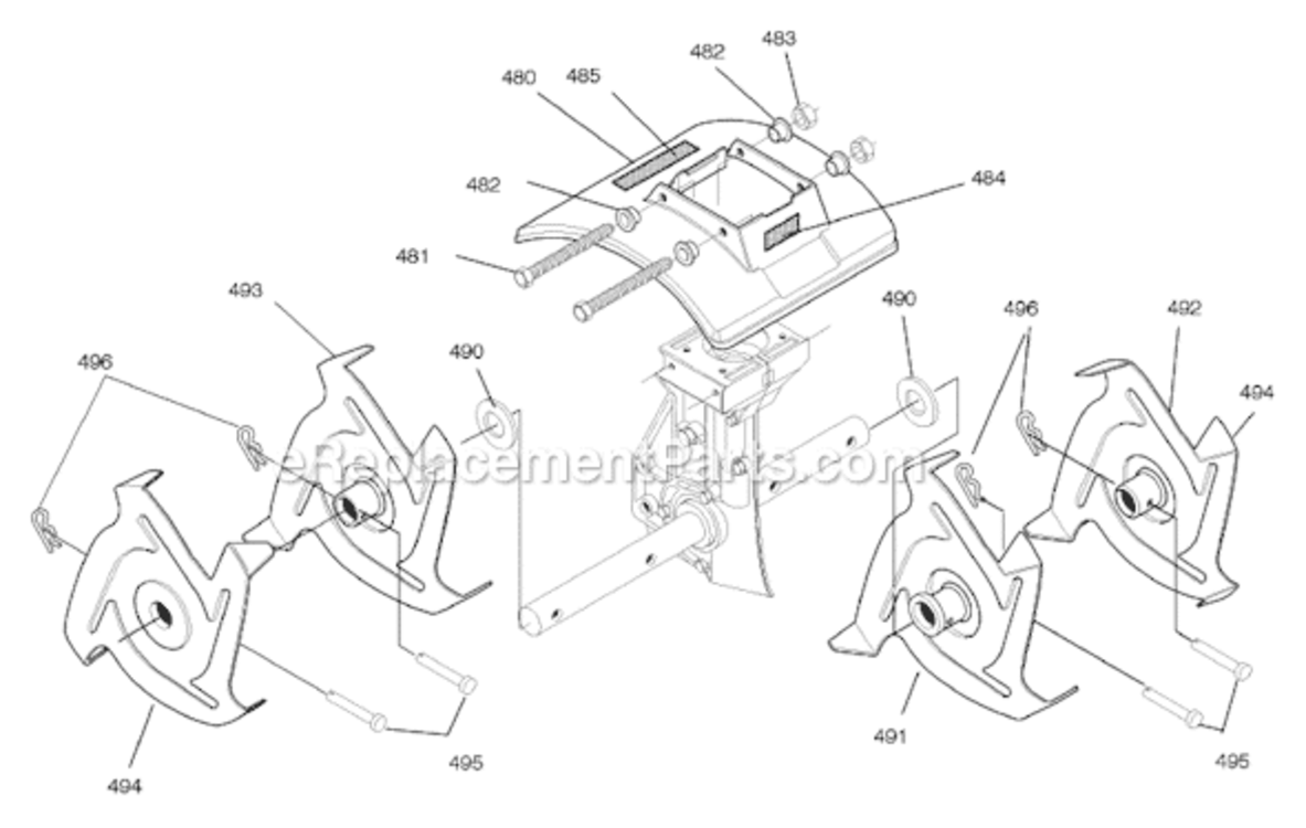 Page E Diagram and Parts List for 11052X4NC  Murray Cultivator