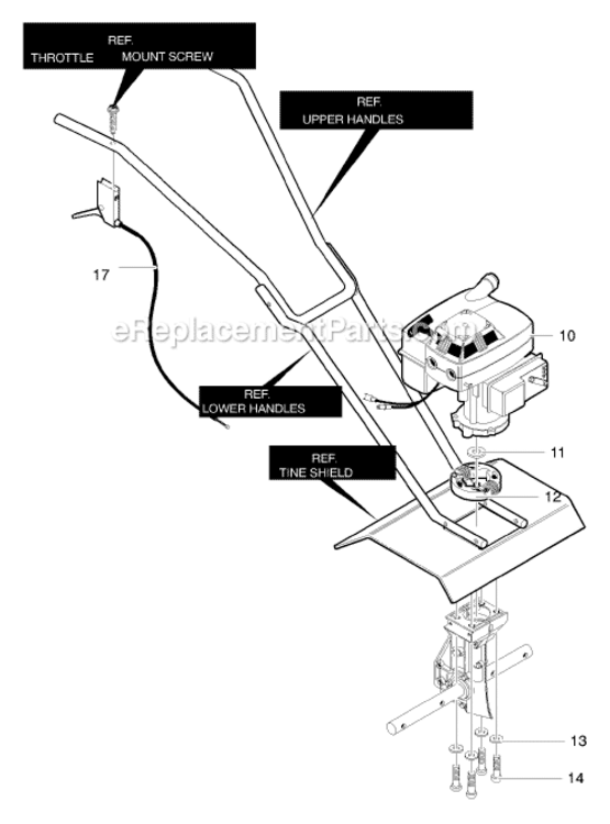 Page A Diagram and Parts List for 11052X92NA  Murray Cultivator