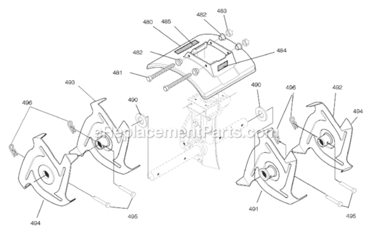 Page D Diagram and Parts List for 11053X92NA  Murray Cultivator