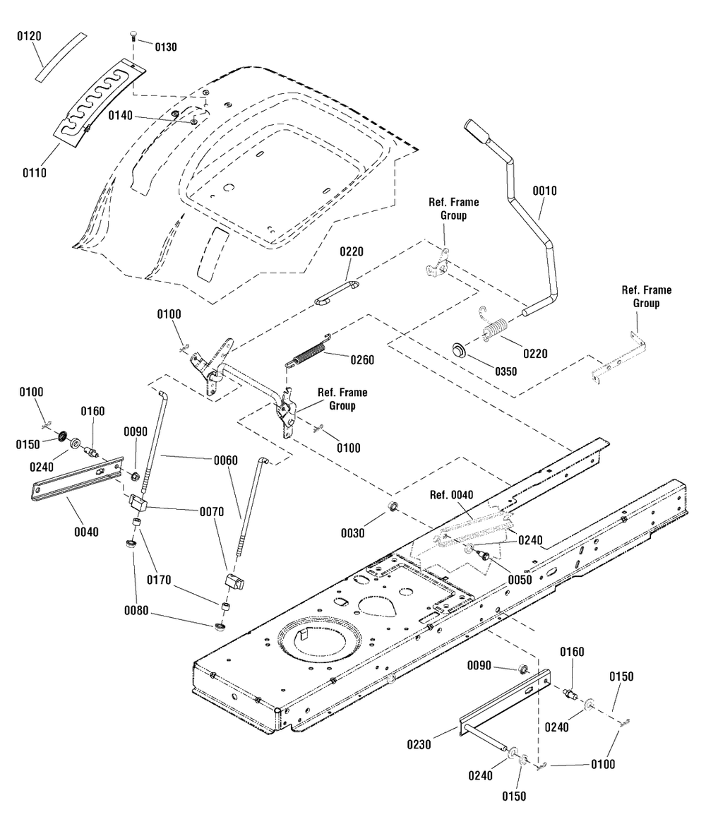 Lift Group (885450) Diagram and Parts List for EMT16538RD (2690927)(2011) Murray Lawn Tractor